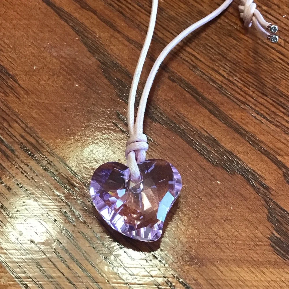 Swarovski Pink Heart Pendant Necklace (swan mark) - Picture 1 of 4